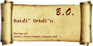 Bató Orbán névjegykártya